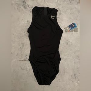 NWT Speedo Endurance One Piece Bathing Suit Black Size 8/34 Women’s